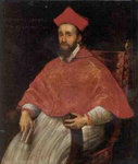 Pittore veneto del XVI secolo, ritratto di Lorenzo Priuli cardinale, Brazzacco (UD), Villa Savorgnan di Brazzà.
