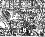 J.de Barbari, veduta prospettica di Venezia (1500), particolare della zona di Santa Maria Formosa, famiglia Grimani.