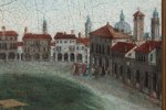 Anonimo pittore del XVIII secolo, veduta del Prato della Valle dalla Basilica di Santa Giustina, Padova, Museo Civico, particolare di palazzo Grimani in Prato della Valle.